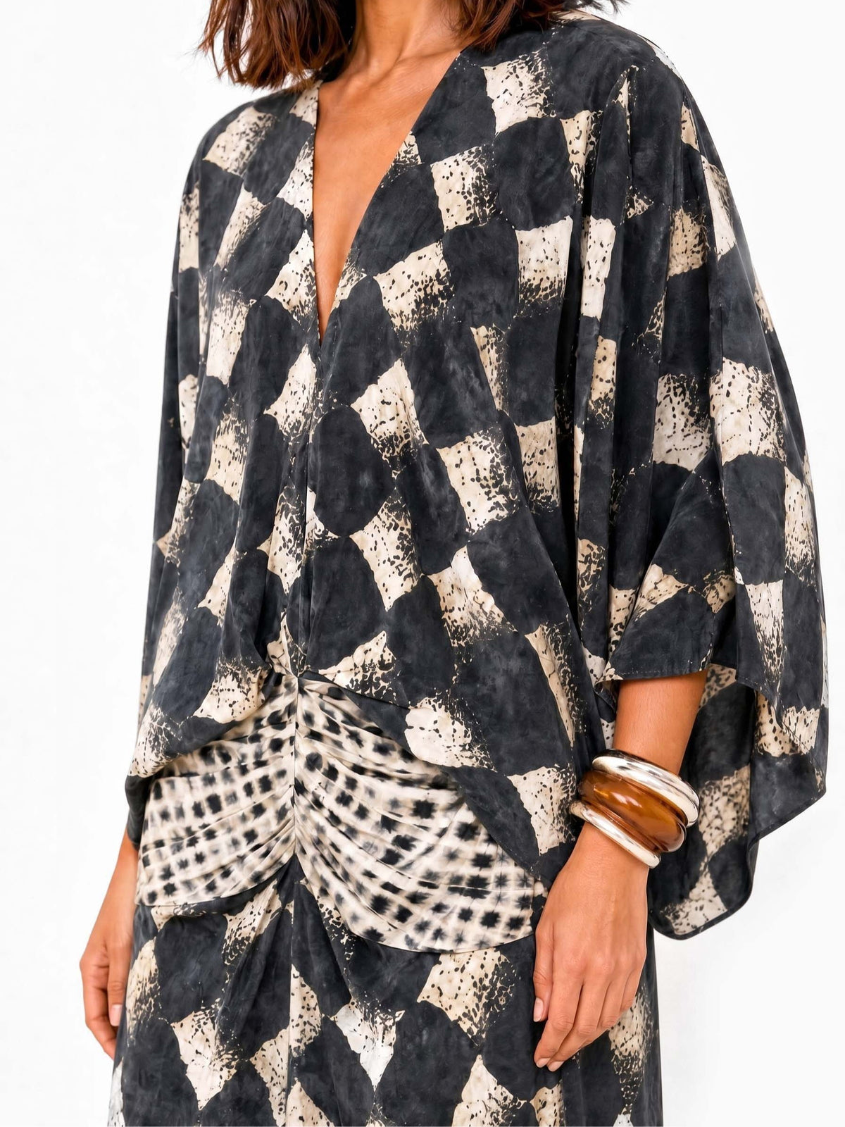 Dovalyn | Artistic Pattern Twist Maxi Dress