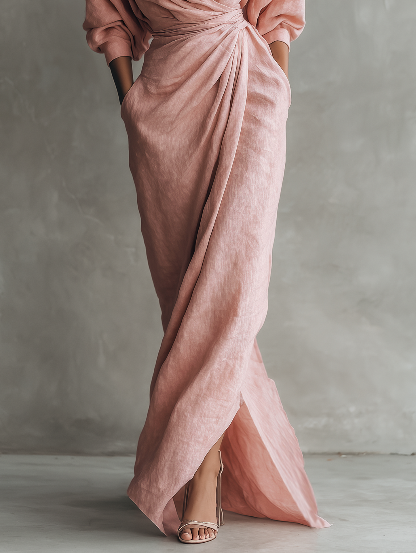 Ismira | Elegant Twist Waist Maxi Dress