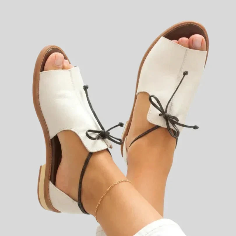 Elisande | Soft Leather Peep Toe Sandals