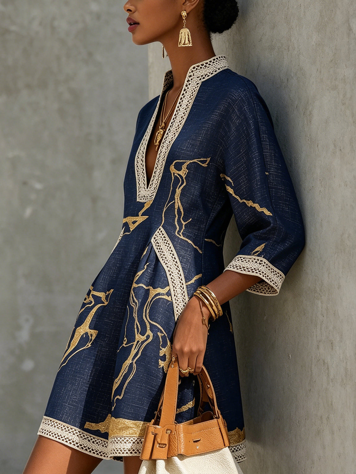 Yvaine | Relaxed Printed Linen Dress