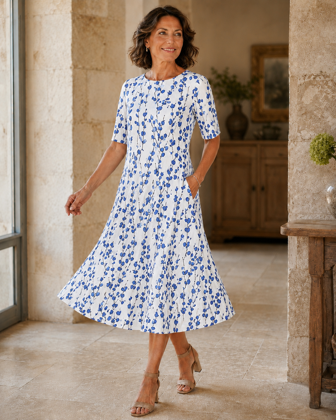 Odessa | Classic Pocket Midi Dress