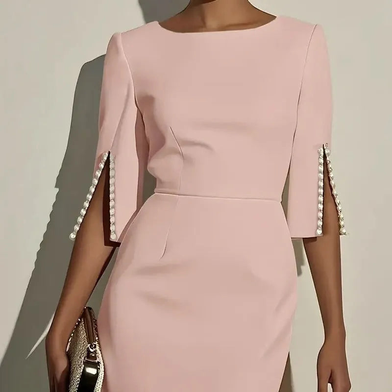 Novielle | Pearl Trim Evening Dress
