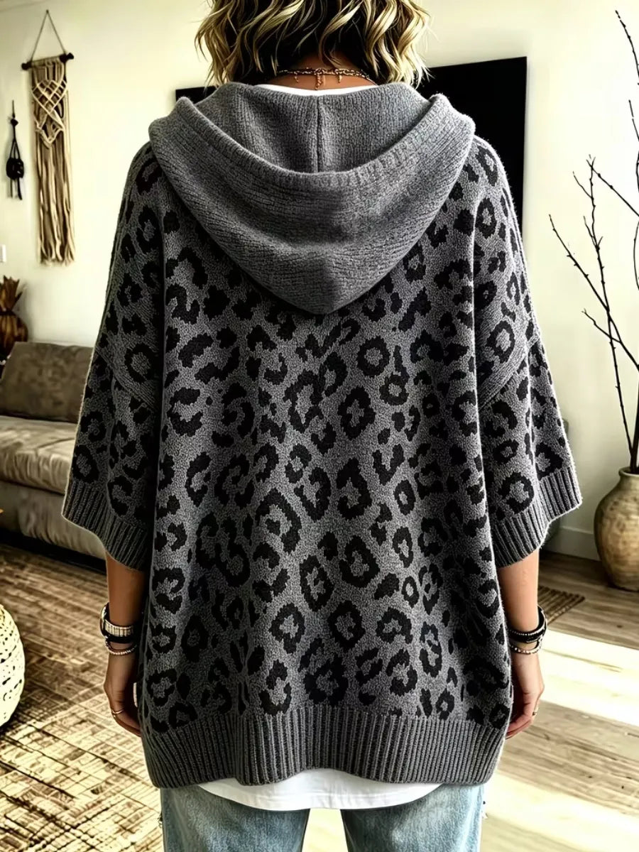 Oaklyn | Oversized Leopard Hooded Sweater
