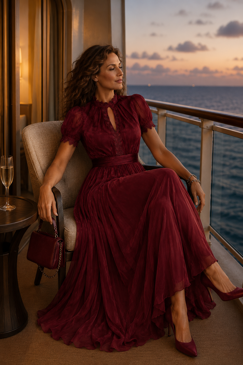 Celandine | Keyhole Neck Formal Maxi Dress