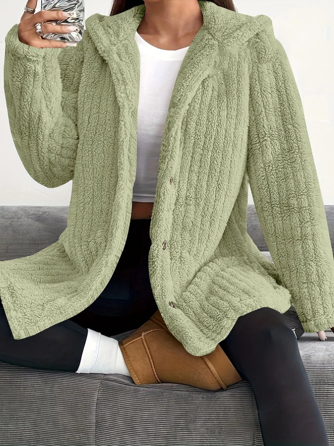 Rosamelle | Cozy Button Front Fleece Jacket