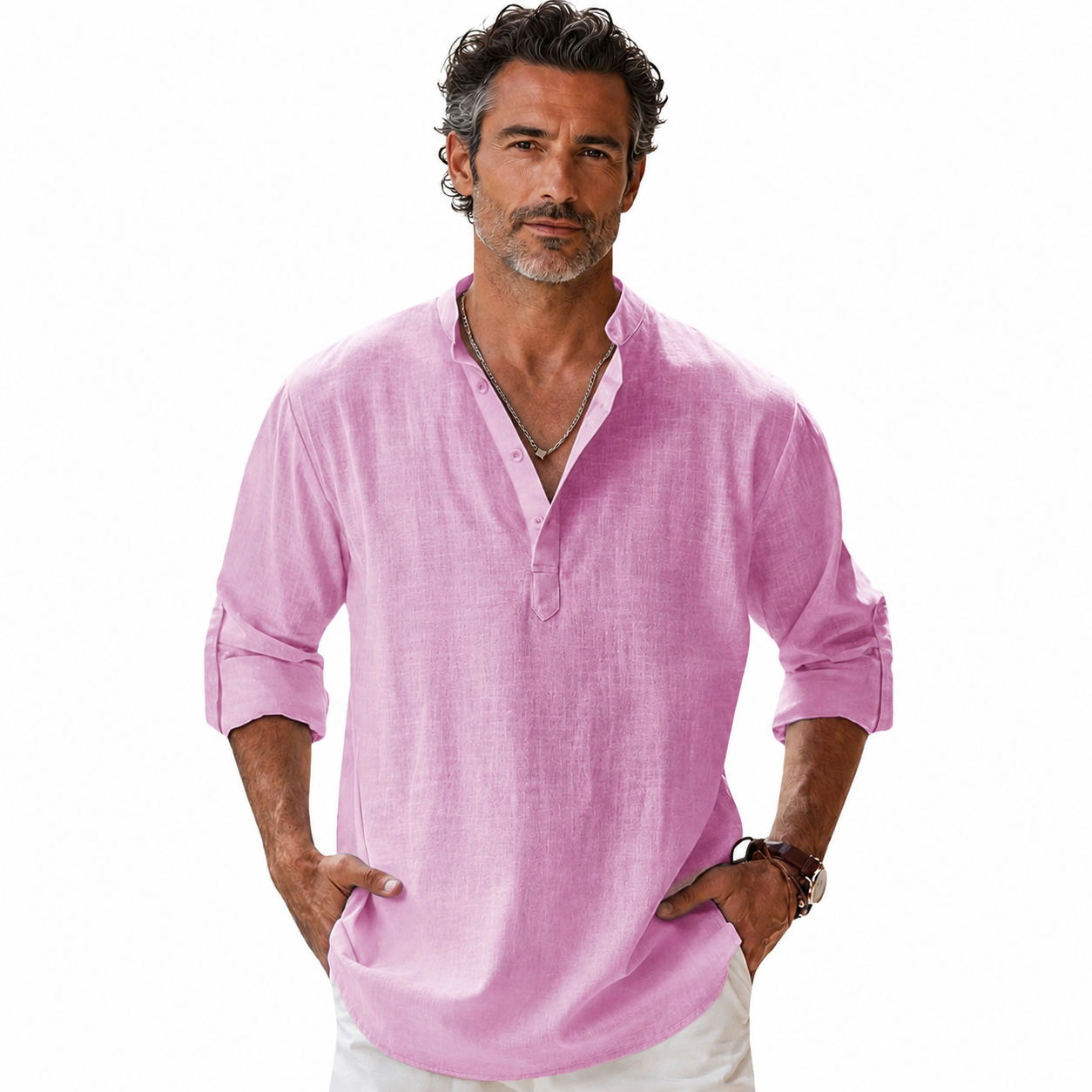 Bridger | Breathable Roll Sleeve Linen Shirt