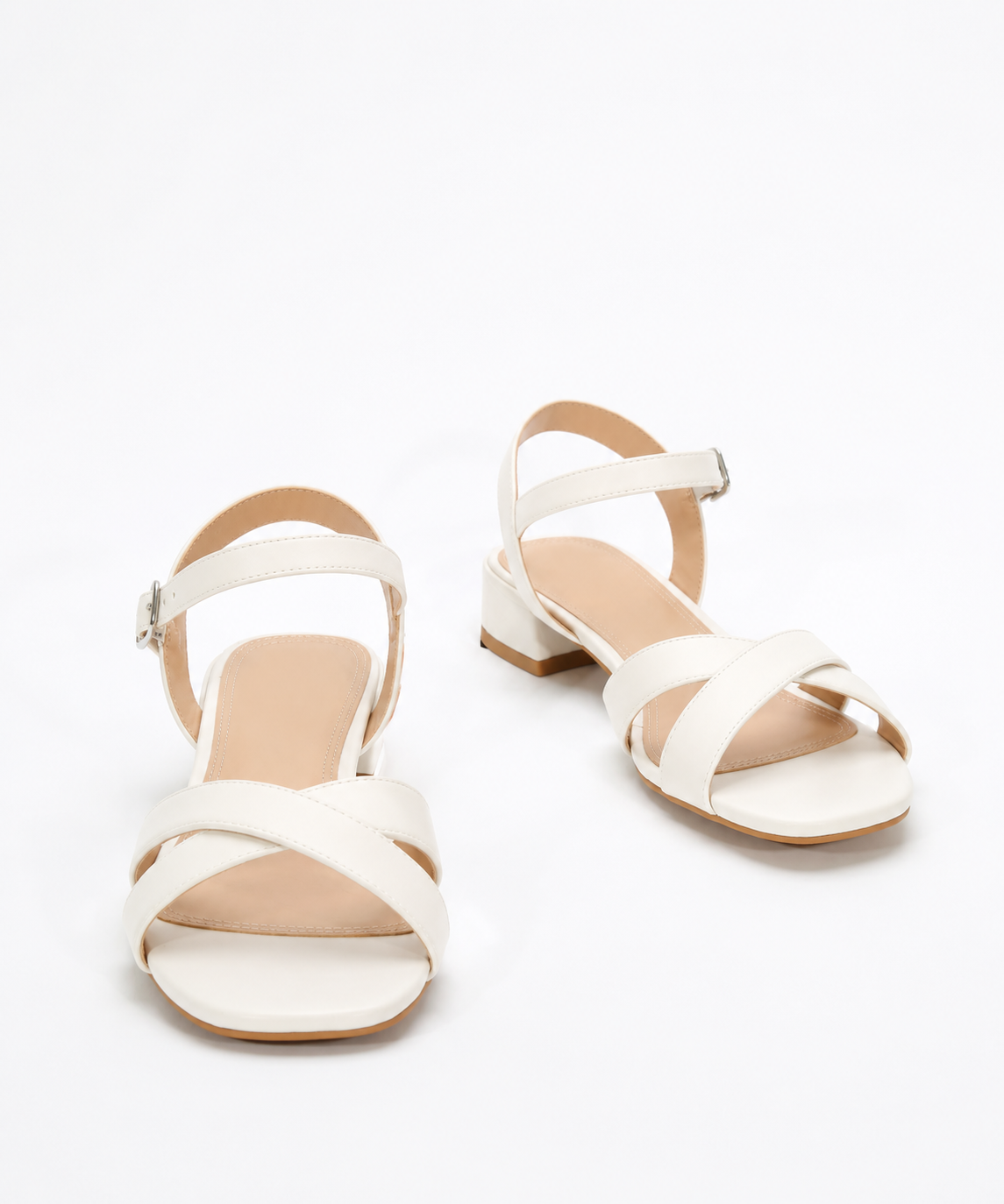Adair | Metallic Cross Strap Low Heel Sandals