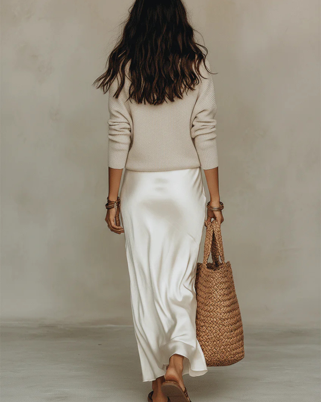 Zephyra | Luxe Knit Top And Satin Maxi Skirt Set