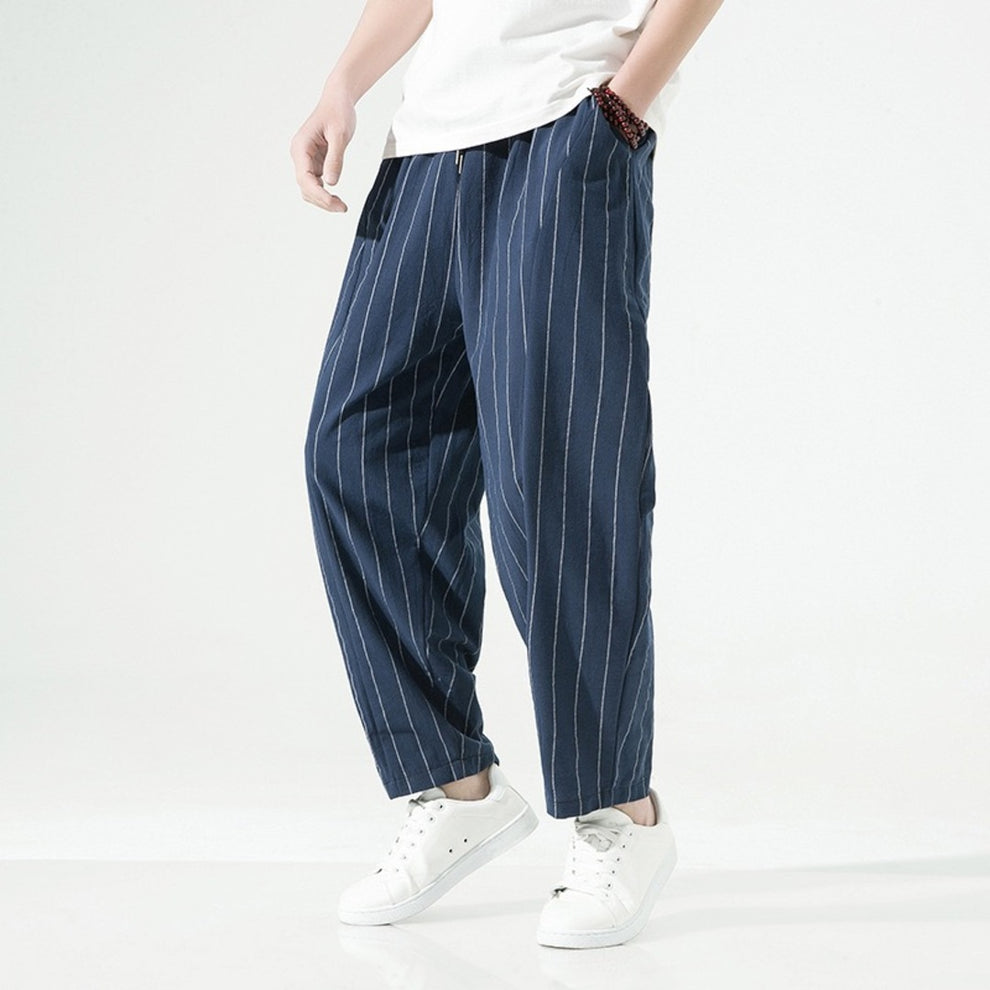 Callahan | Lightweight Drawstring Stripe Pants