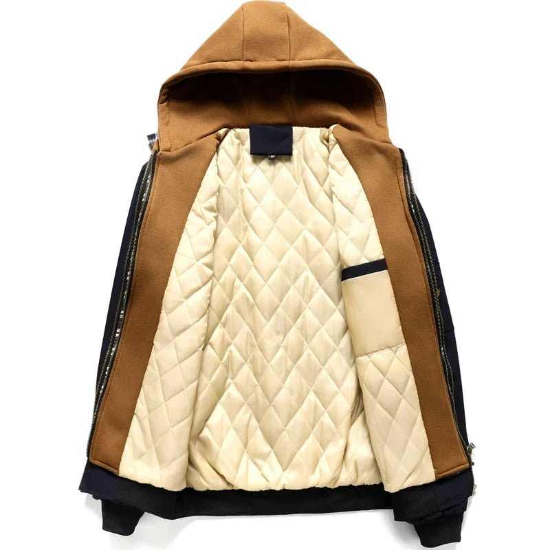 Digby | Plaid Trim Hooded Bomber Jacket