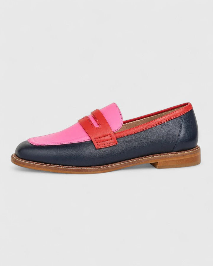 Zephvoria | Contrast Panel Casual Penny Loafers