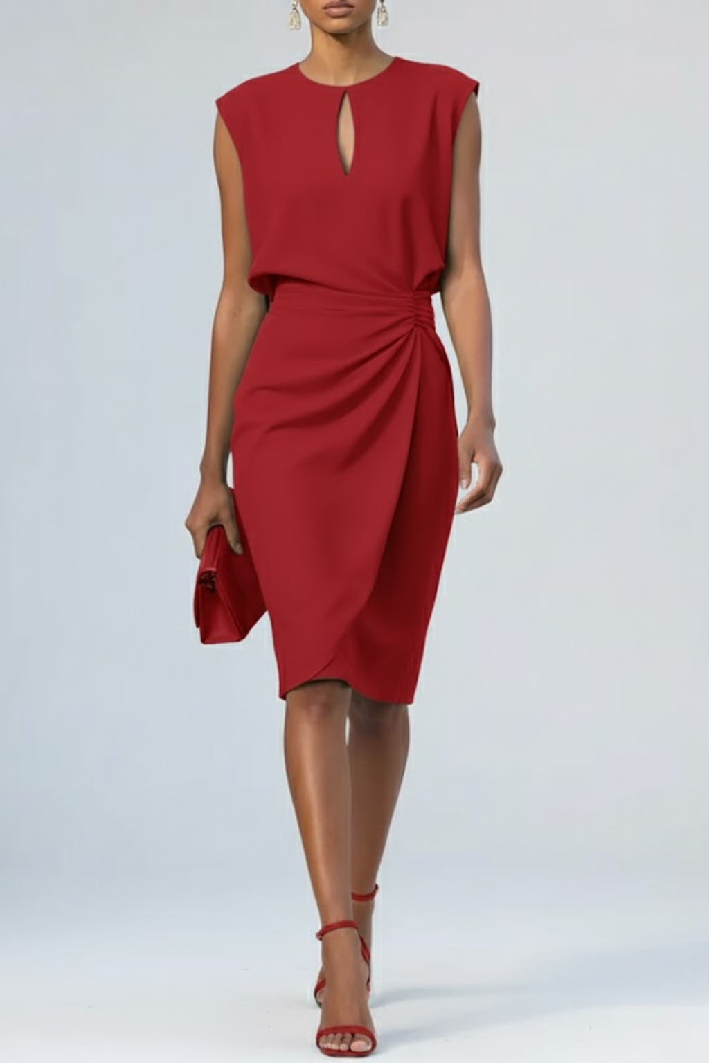 Calyndra | Keyhole Neck Elegant Pencil Dress