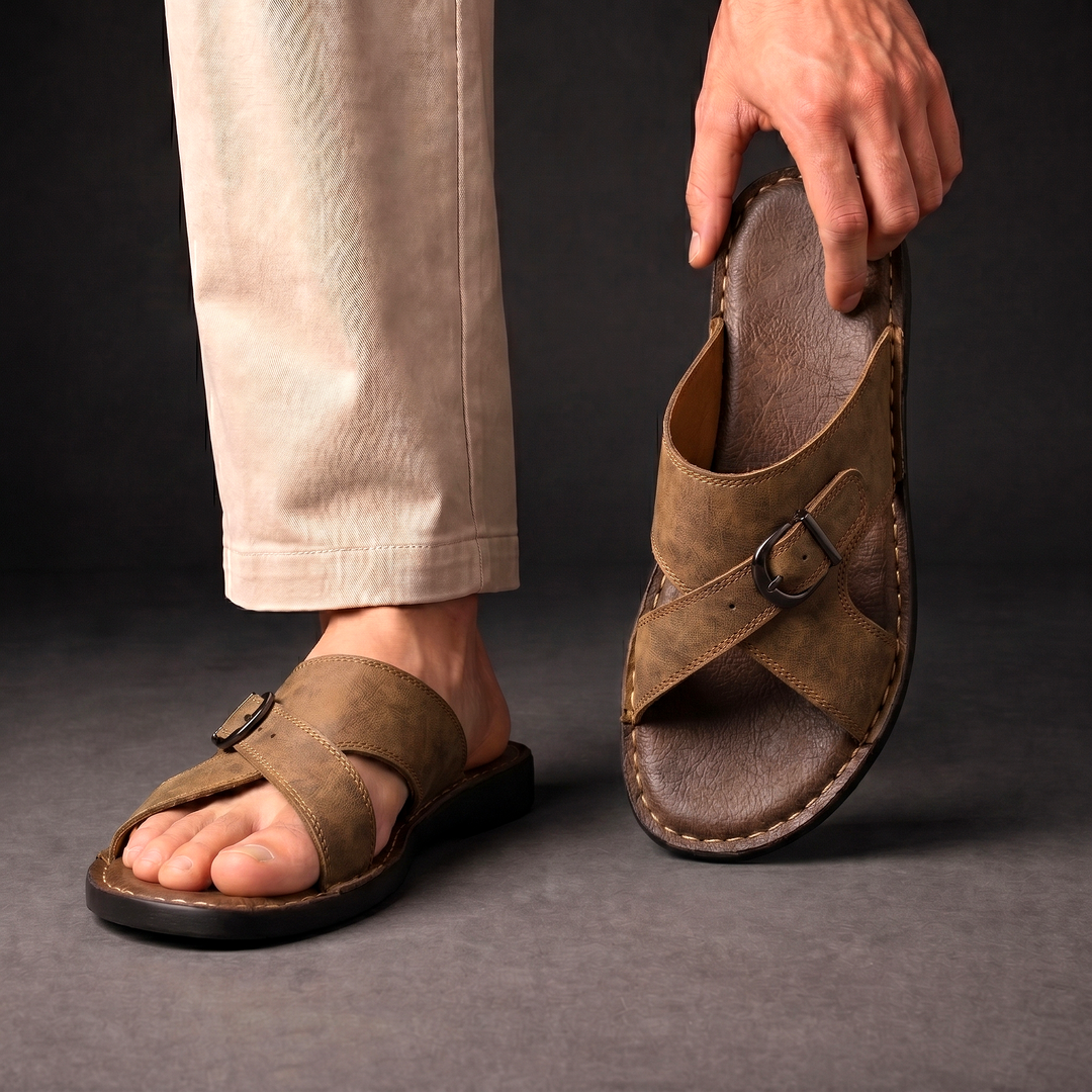 Ulric | Classic Buckle Strap Slip On Sandals