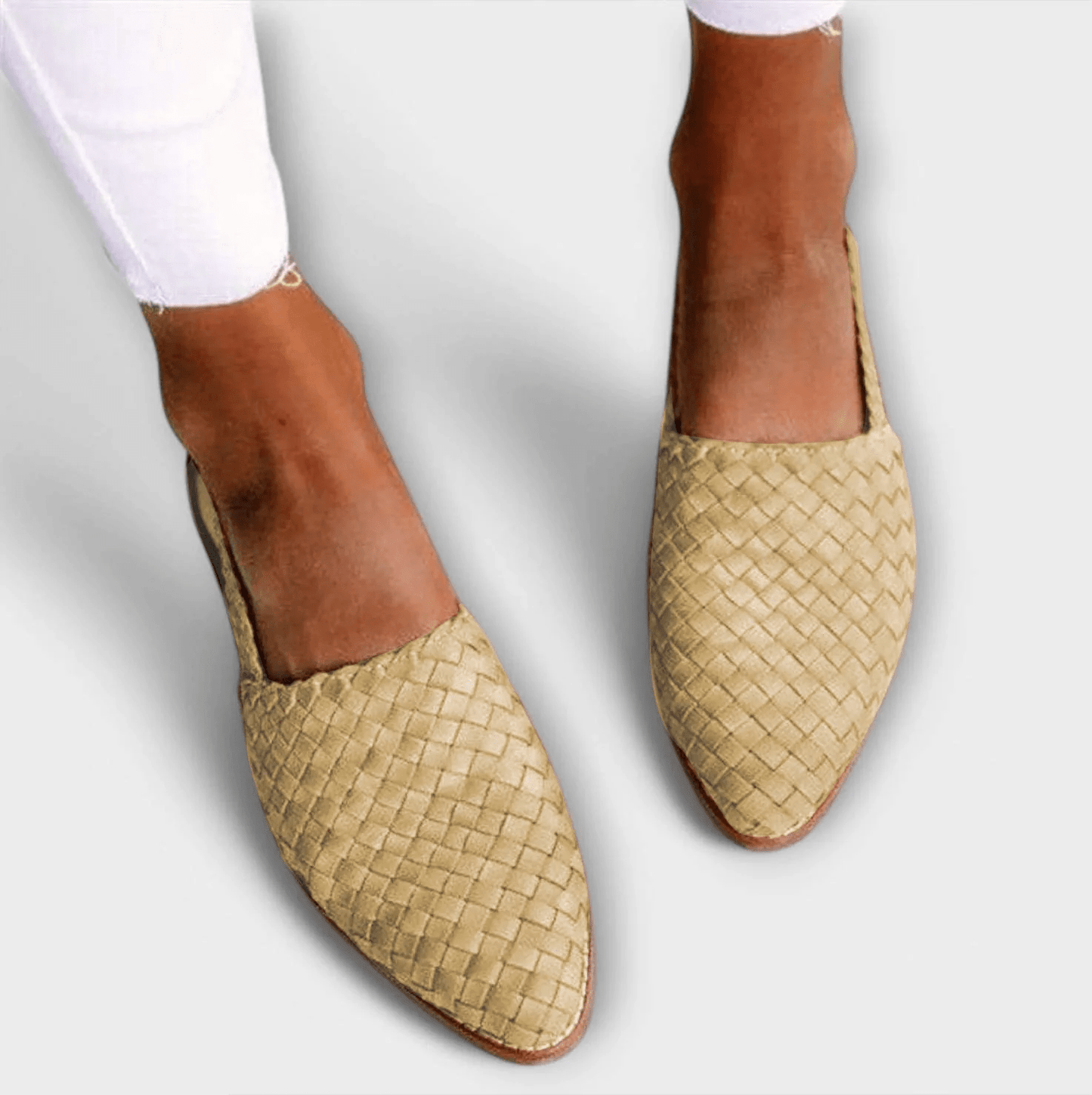 Hadleigh | Pointed Toe Woven Slingback Flats