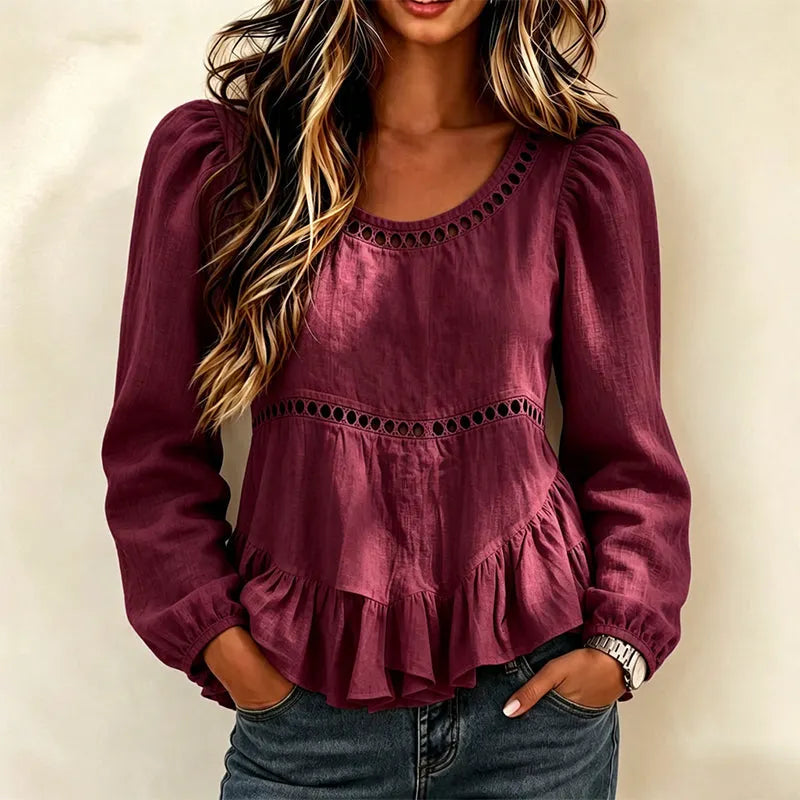 Nivella | Elegant Gathered Hem Blouse