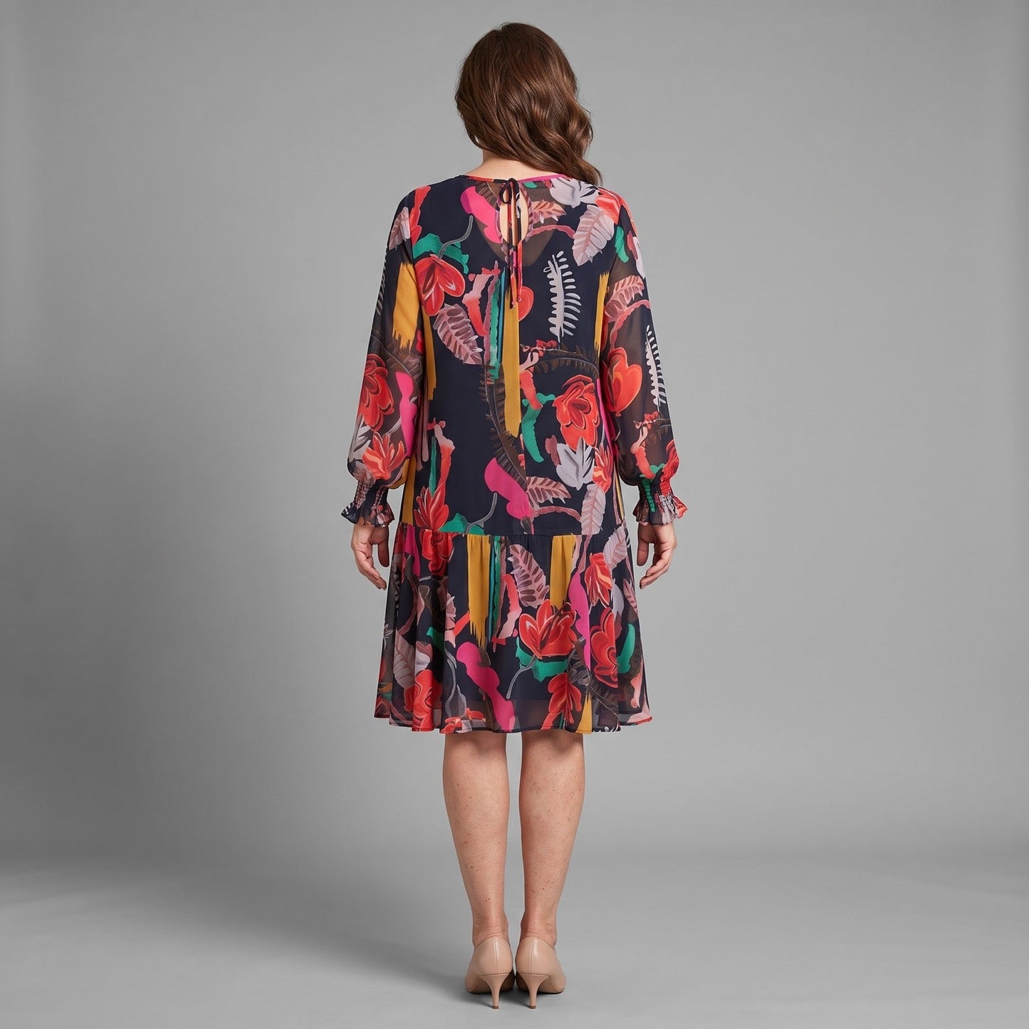 Nerisca | Elegant Garden Print Dress