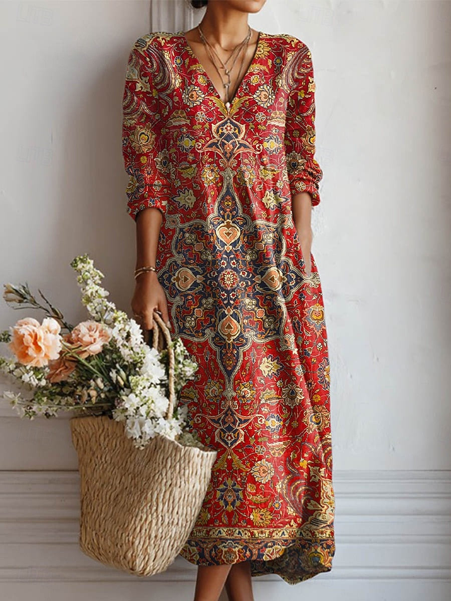 Solmelle | Vintage Floral Maxi Dress