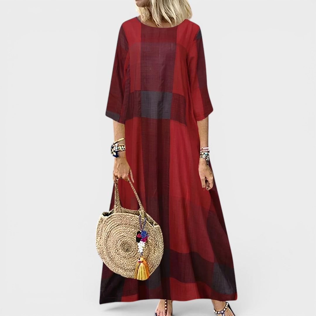 Melusine | Relaxed Fit Checkered Maxi Dress