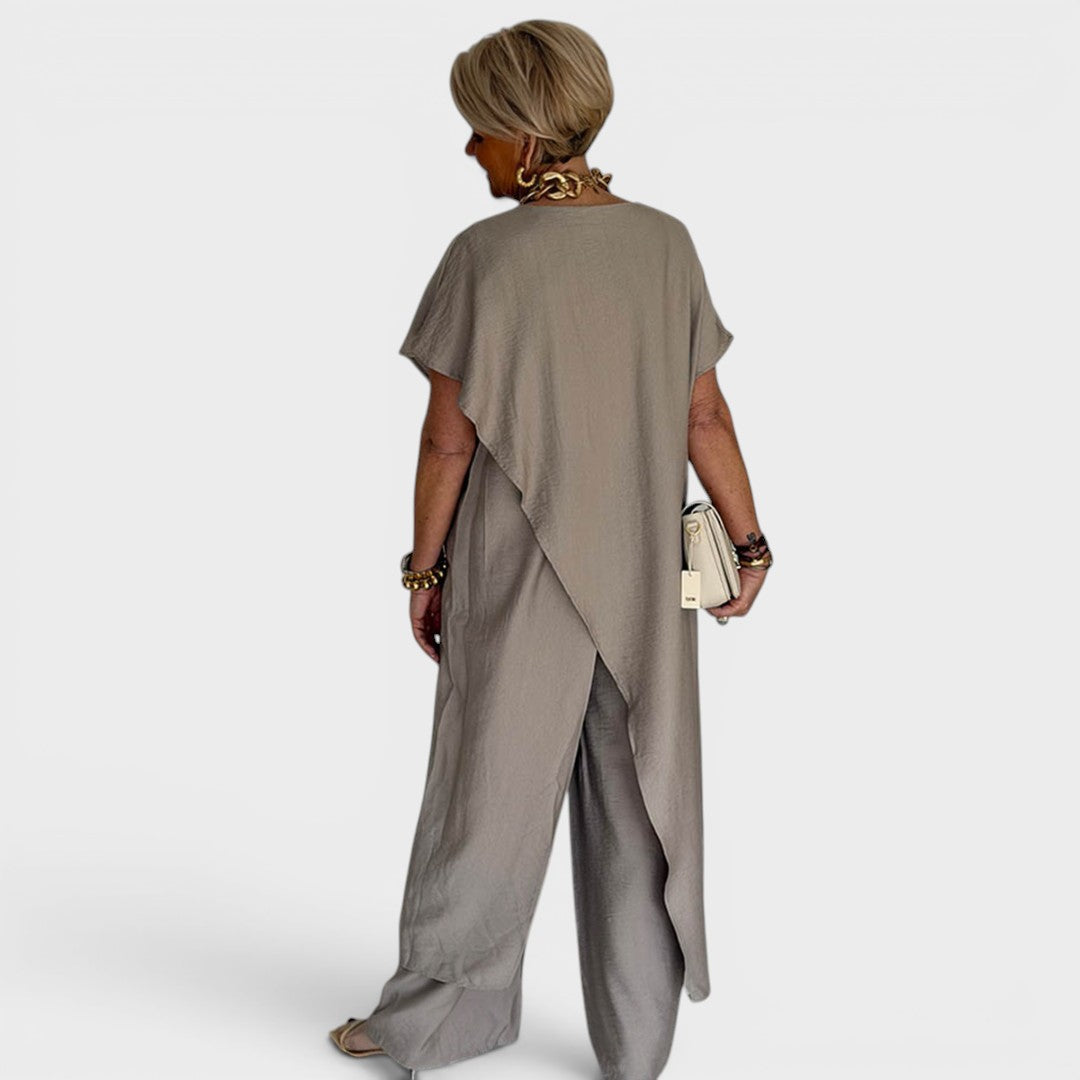 Corvessa | Relaxed Top and Wide Leg Trouser Set