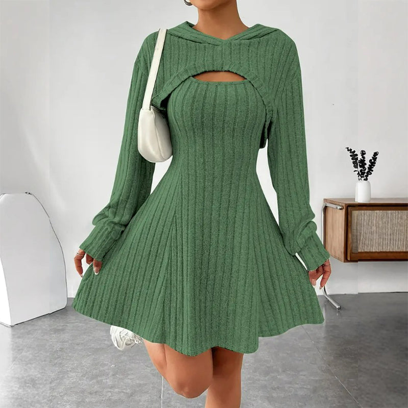 Rosamund | Feminine Cable Knit Mini Dress