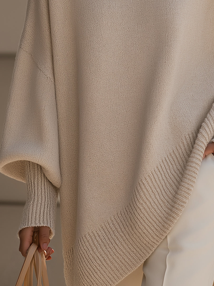 Tavianna | Soft Draped Poncho Knit Sweater
