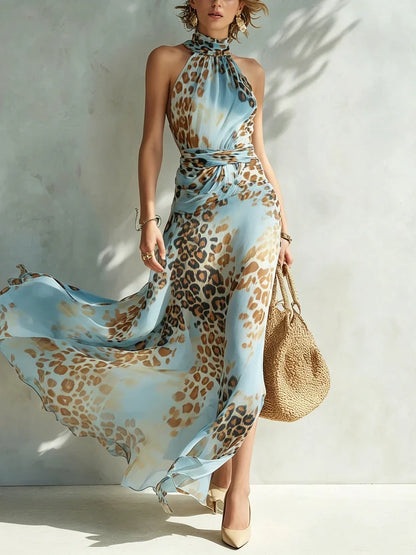 Nicoline | Draped Halter Evening Maxi Dress