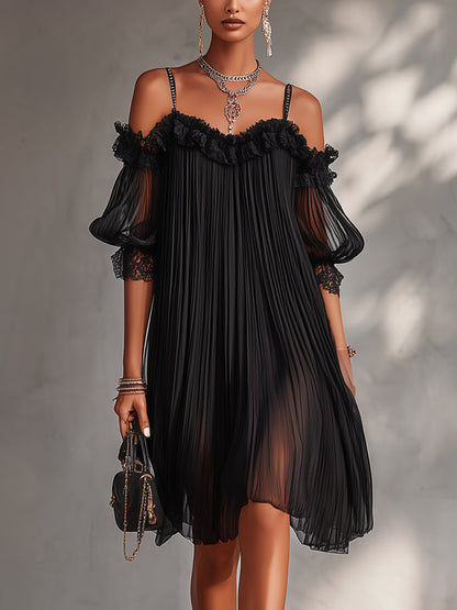 Sidonie | Romantic Lace Trim Mini Dress