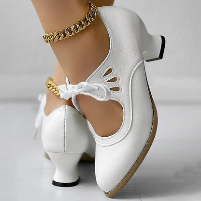 Dorellia | Feminine Bow Accent Heeled Shoes