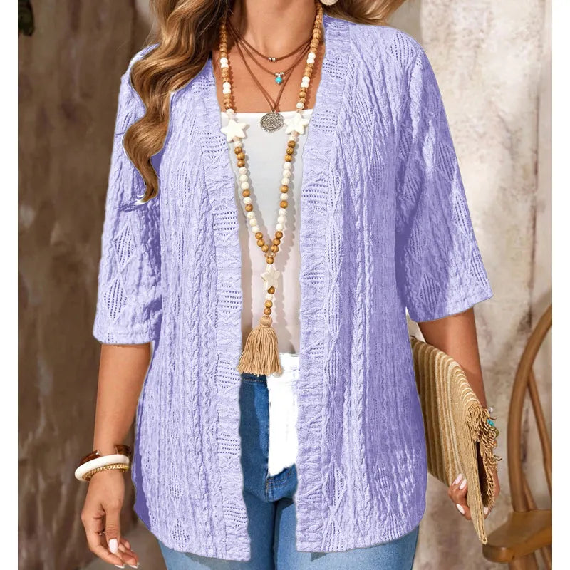 Rovienne | Textured Knit Cardigan Set