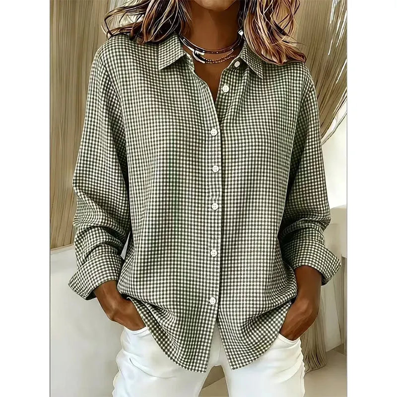 Loravine | Soft Touch Gingham Blouse