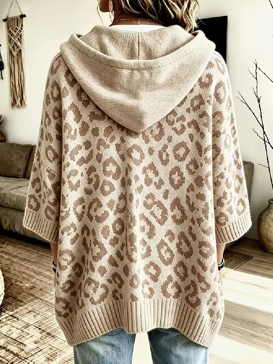 Oaklyn | Oversized Leopard Hooded Sweater