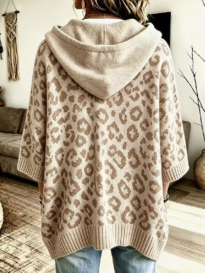 Oaklyn | Oversized Leopard Hooded Sweater