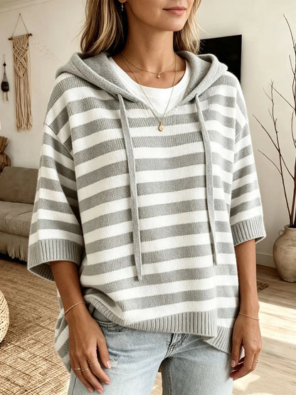 Cressina | Casual Striped Hooded Sweater