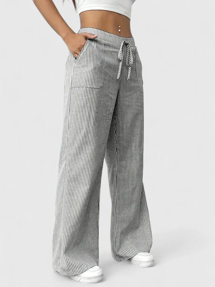 Briony | Drawstring Pocket Palazzo Trousers