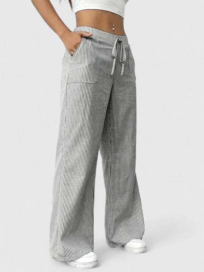 Briony | Drawstring Pocket Palazzo Trousers