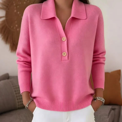 Maristela | Cozy Polo Neck Knit Sweater