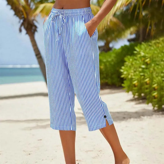 Avenleigh | Striped Drawstring Capri Trousers
