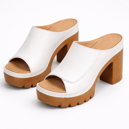 Elarose | Open Front Block Heel Sandals