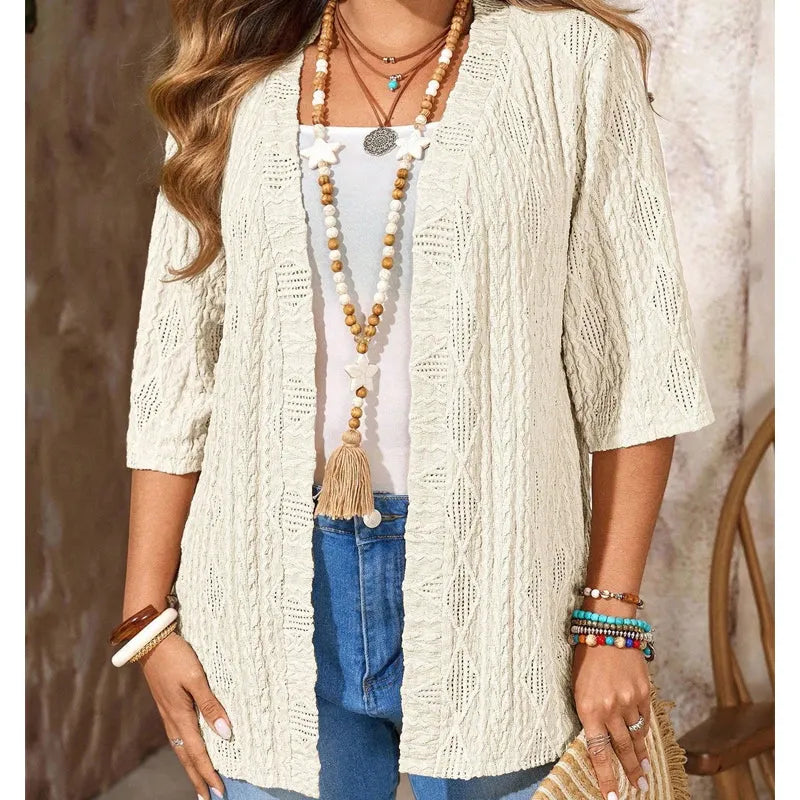 Rovienne | Textured Knit Cardigan Set