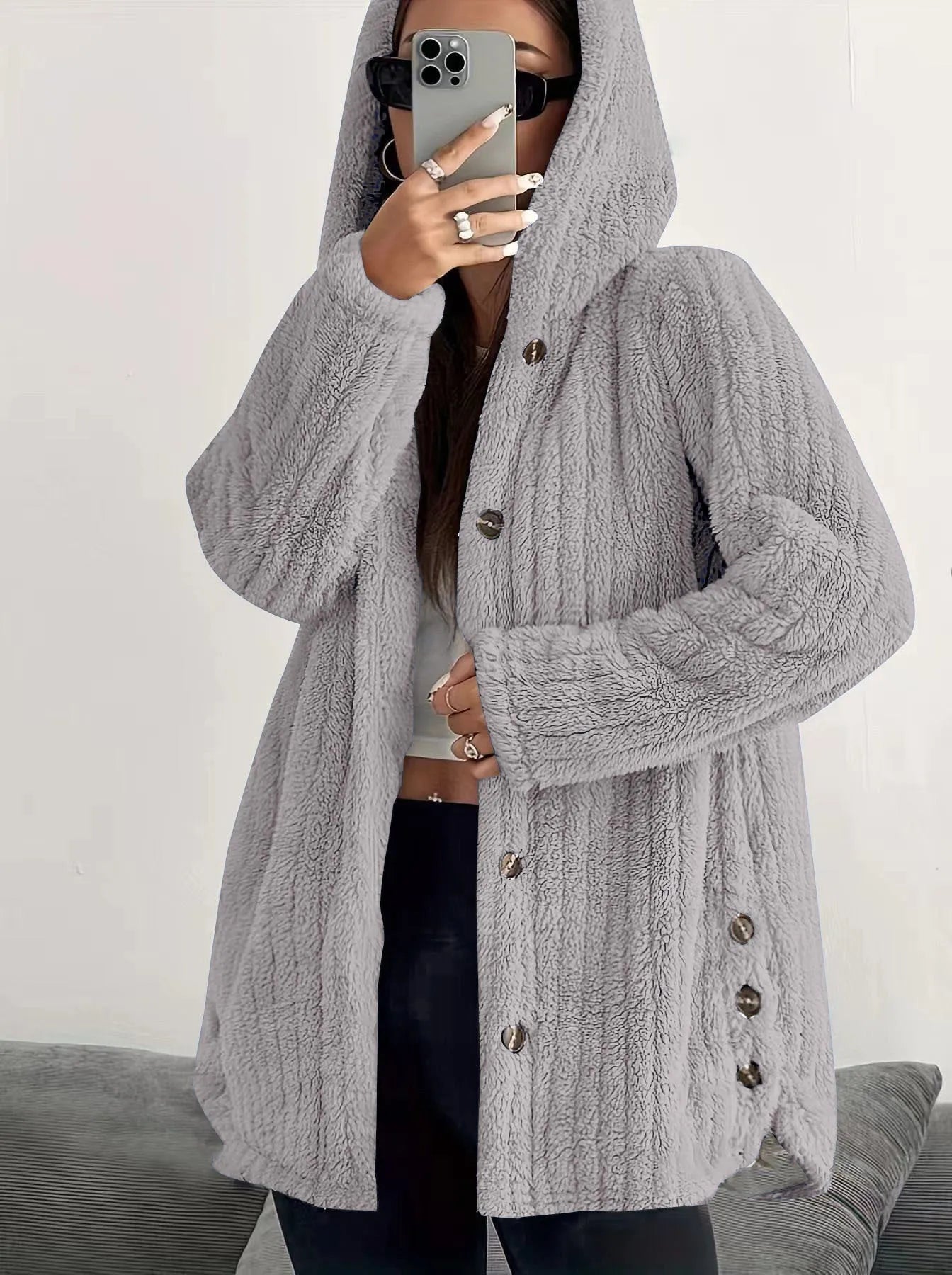 Rosamelle | Cozy Button Front Fleece Jacket