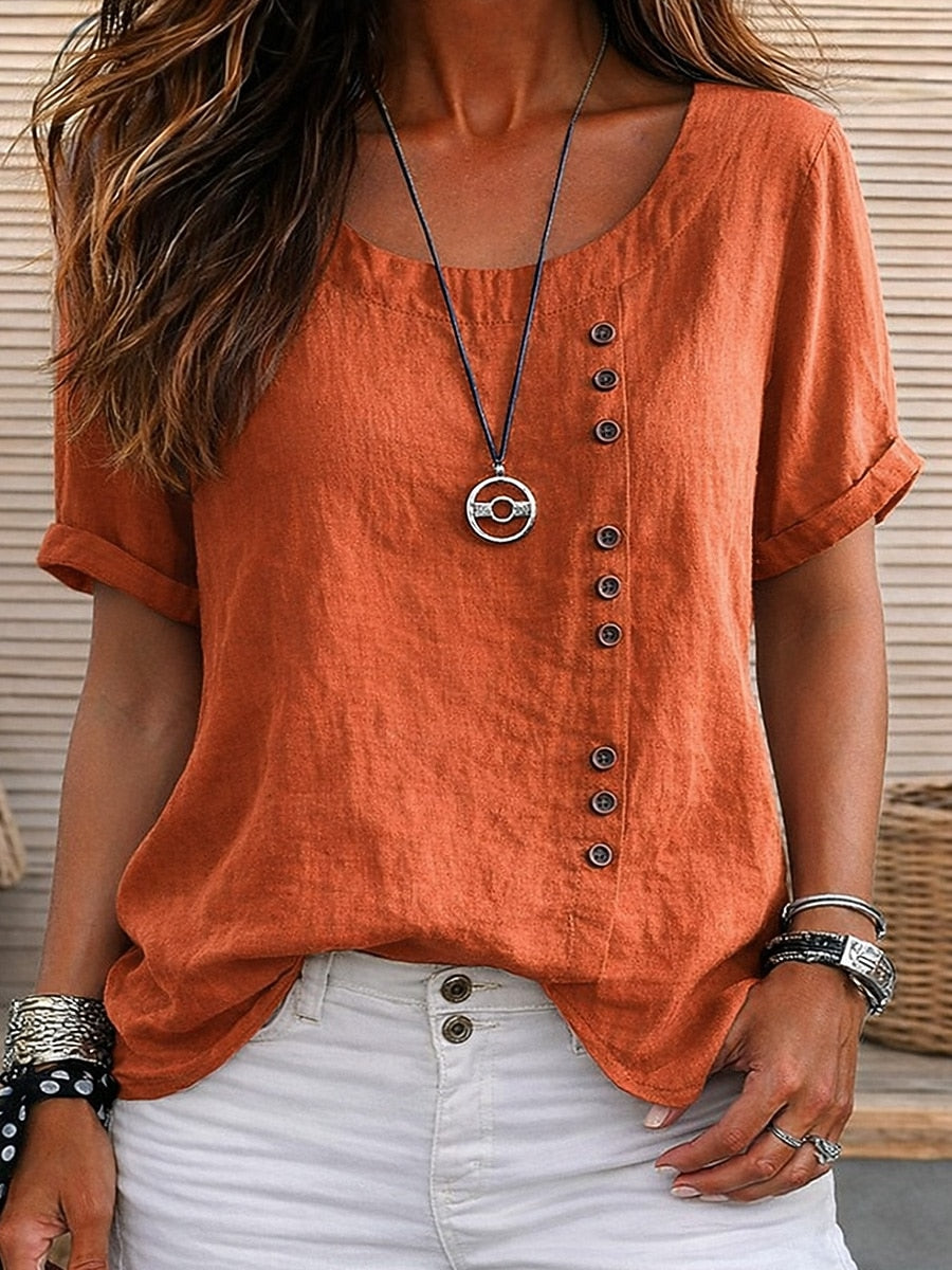 Elowise | Effortless Round Neck Casual Blouse