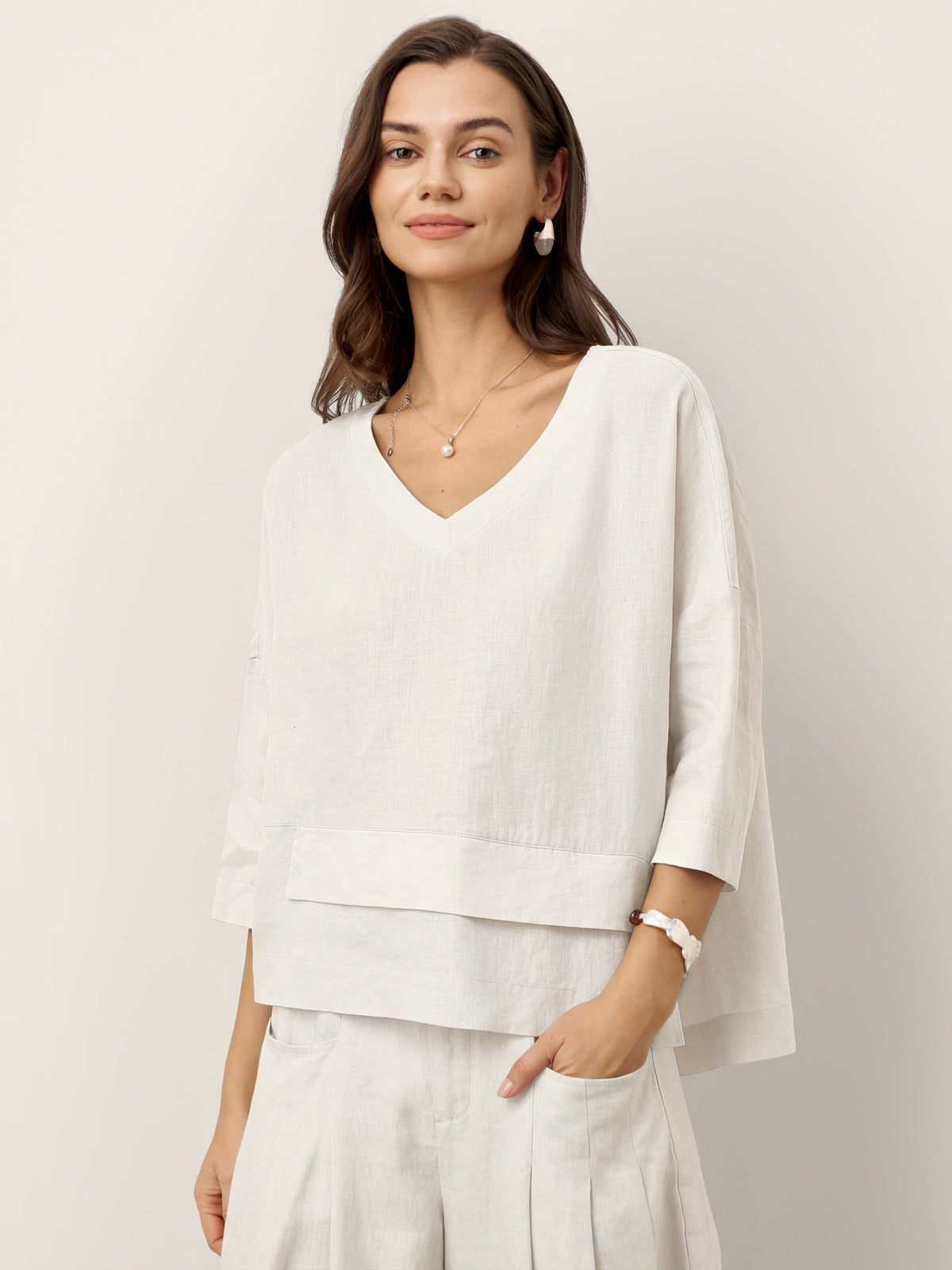 Rhoswen | Relaxed Layered Linen Top
