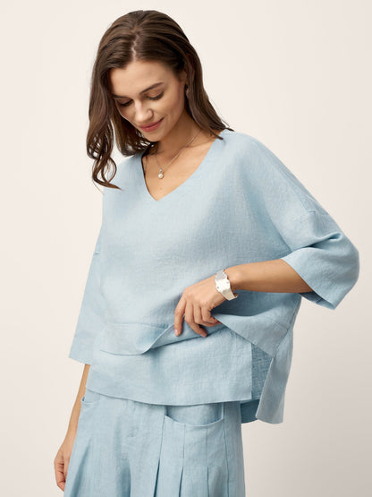 Rhoswen | Relaxed Layered Linen Top