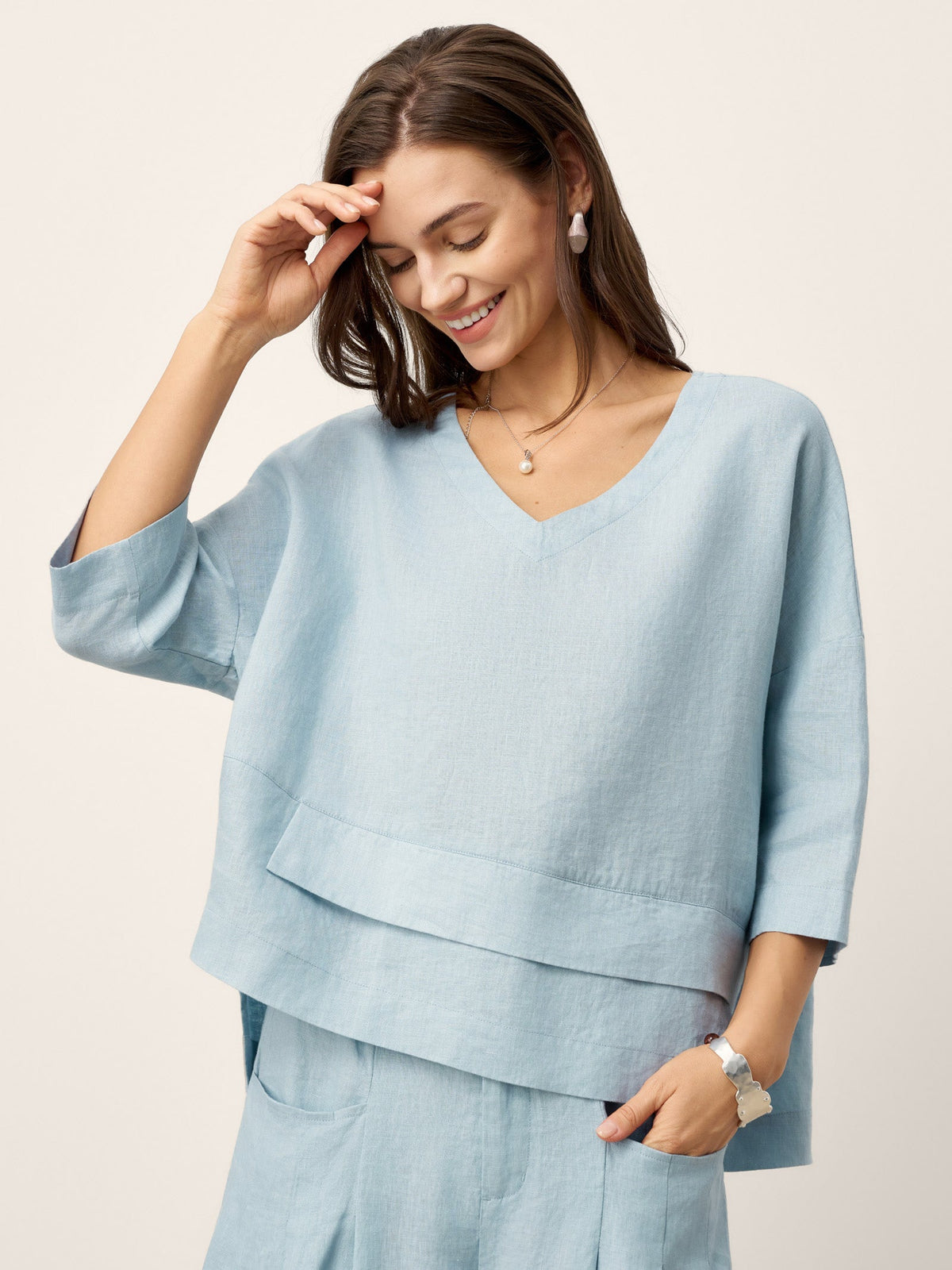 Rhoswen | Relaxed Layered Linen Top