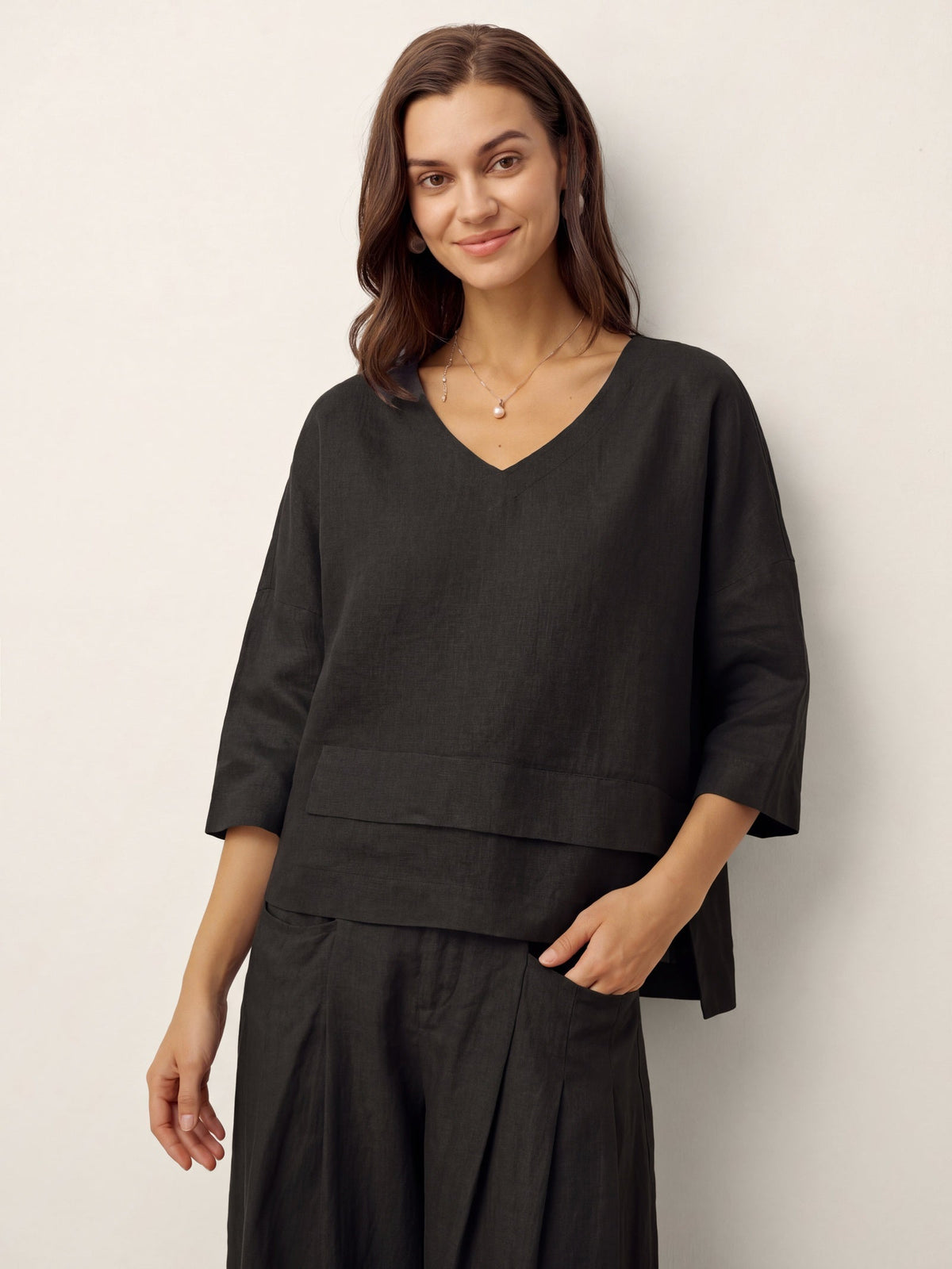 Rhoswen | Relaxed Layered Linen Top