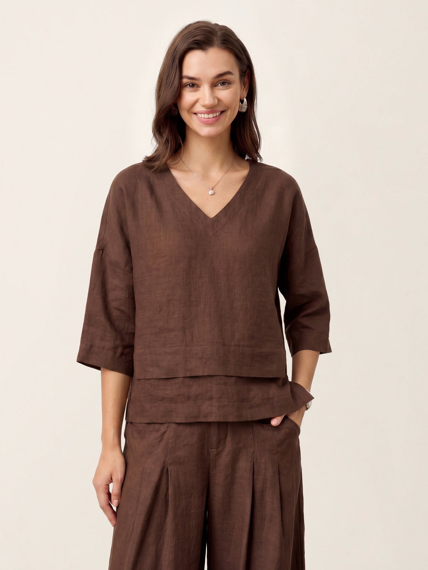 Rhoswen | Relaxed Layered Linen Top