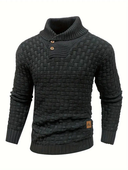 Stellan | Woven Knit Shawl Collar Sweater
