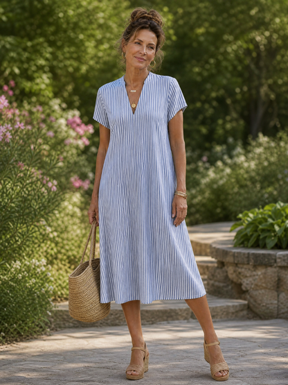 Rosalind | Botanical Print Short Sleeve Dress