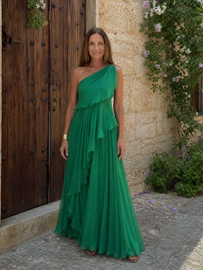 Galadriel | Flowing Ruffle Evening Maxi Dress