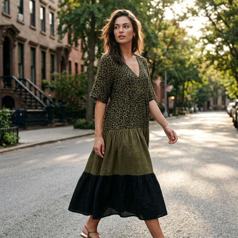 Mireya | Mixed Print Relaxed Maxi Dress